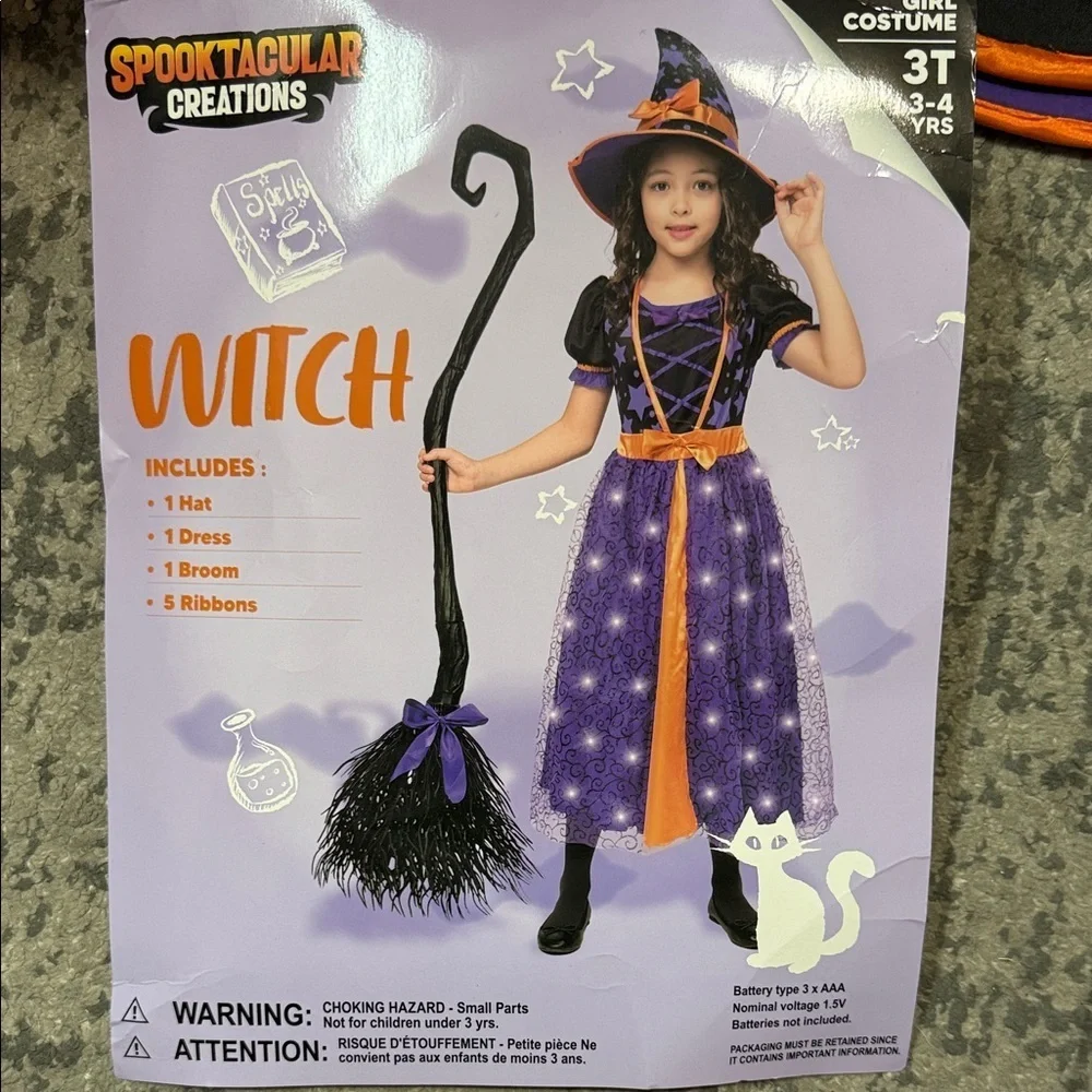 Purple and Orange Witch Costume for Kids